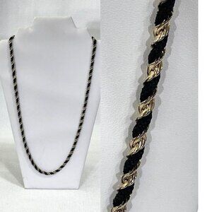 Napier black and gold rope style necklace.
